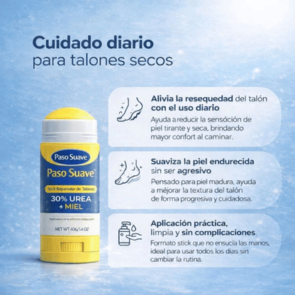 Paso Suave® – Stick reparador para talones secos